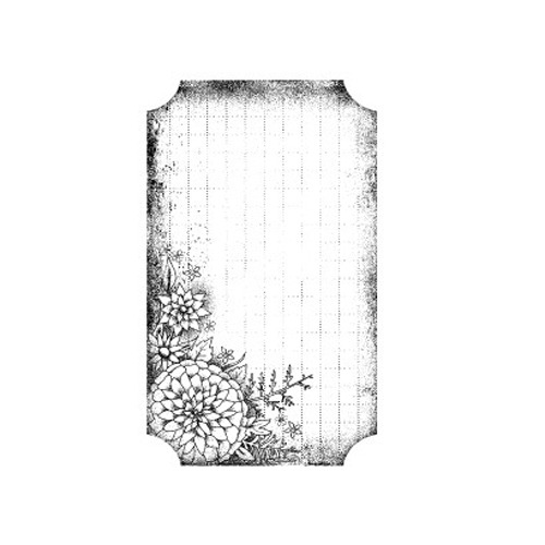 (3-G1857) Wood Stamp- Chrysanthemum Frame