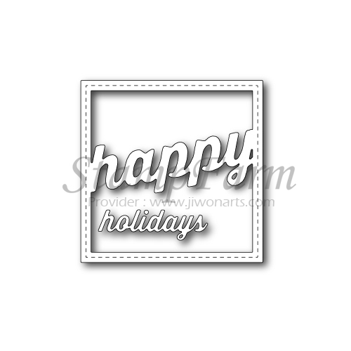 (7-99265) Dies- Stitched Happy Holiday Square Frame  
