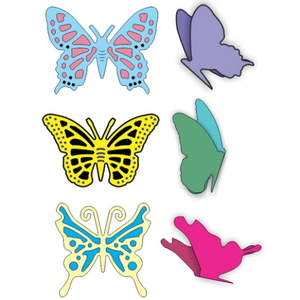(DL112AB) Small Exotic Butterflies #1 with Angel Wings