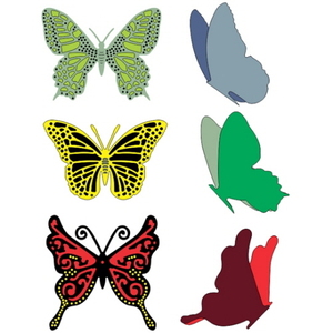 (DL113AB) Small Exotic Butterflies #2 with Angel Wings
