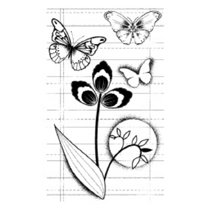 (1-CS0000F) Cling Stamp- Butterfly Study