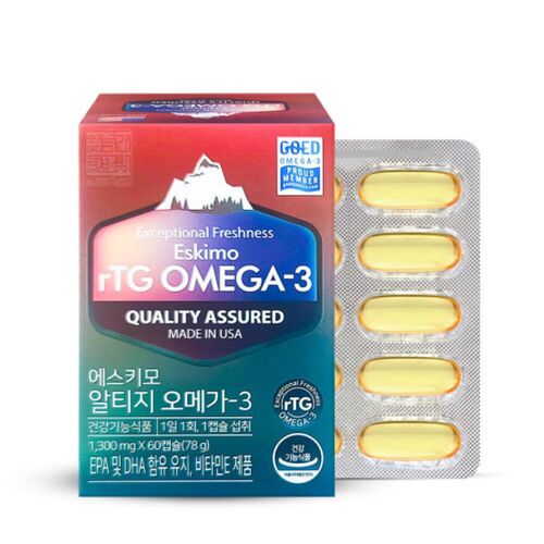 부광약품 에스키모 알티지 오메가3 60캡슐 (2개월분) 혈행 기억력 개선
