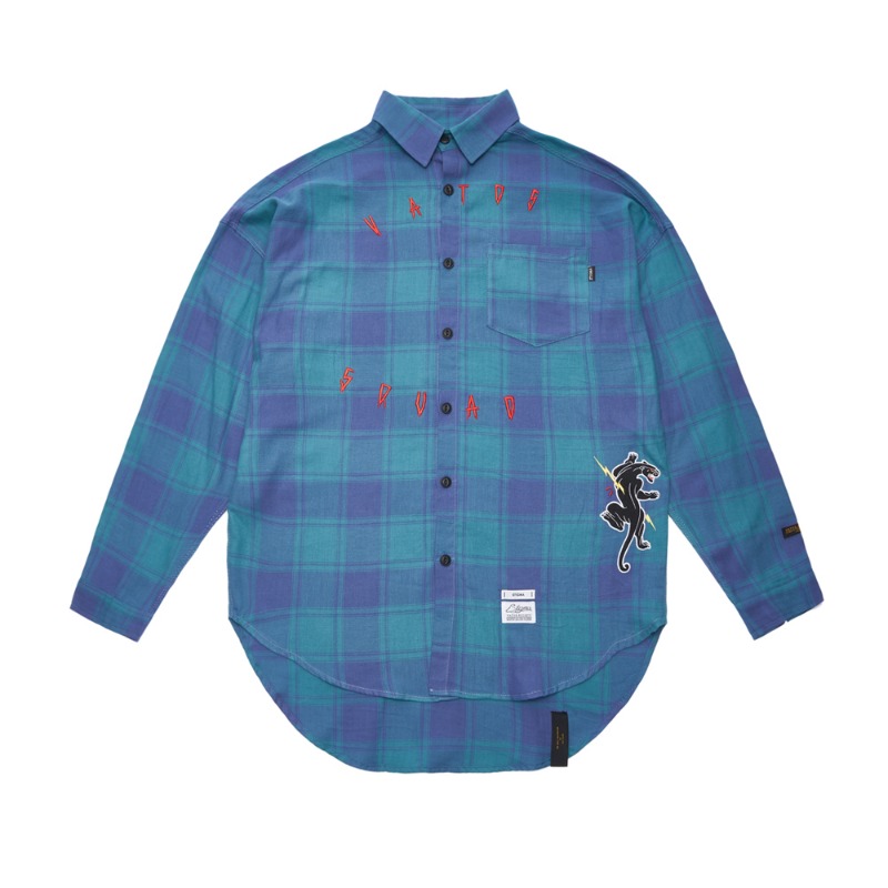 PANTHER OVERSIZED CHECK SHIRTS GREEN
