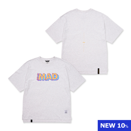 Mad Oversized Short Sleeves T-Shirts White Melange