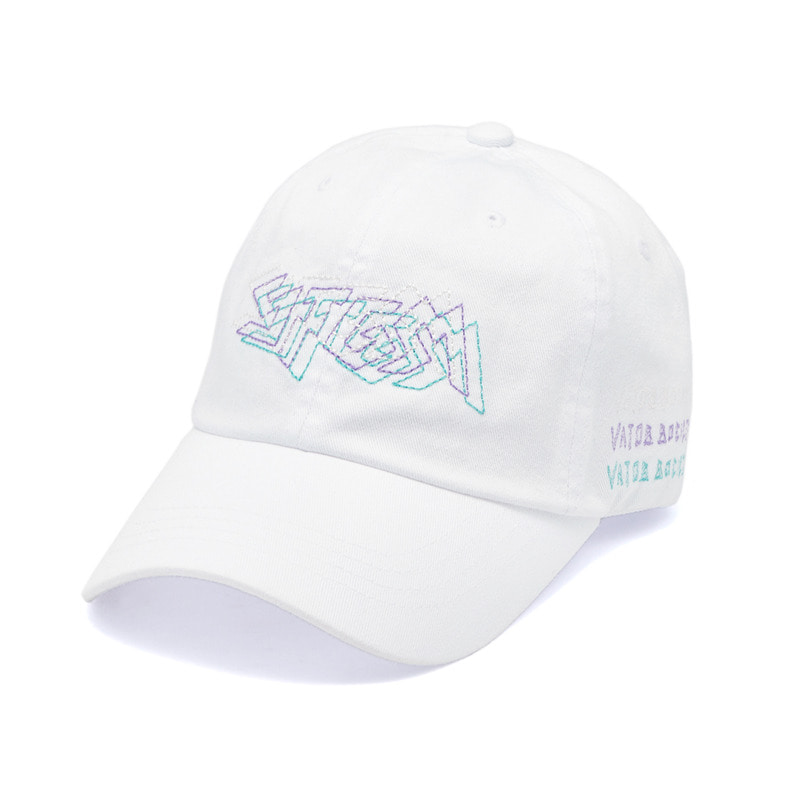 DOTTED LINE WASHED BASEBALL CAP WHITE