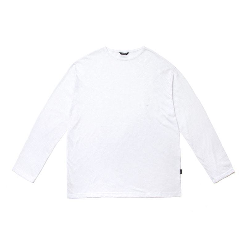 LIGHT WEIGHT SEMI OVER LONG SLEEVES T-SHIRTS WHITE