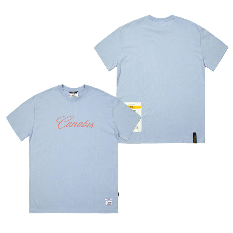 CANABIS LETTER STANDARD FIT T-SHIRTS SKY BLUE