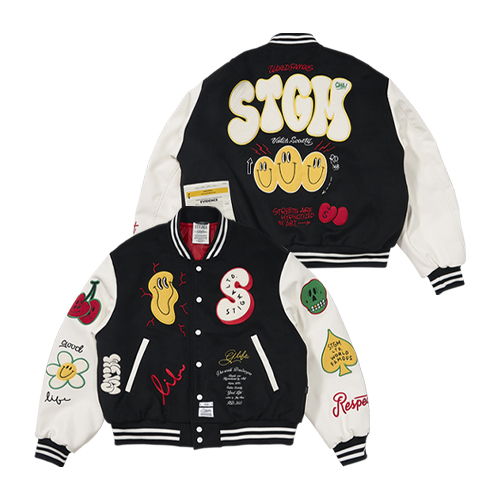 STGM OVERSIZED VARSITY JACKET BLACK