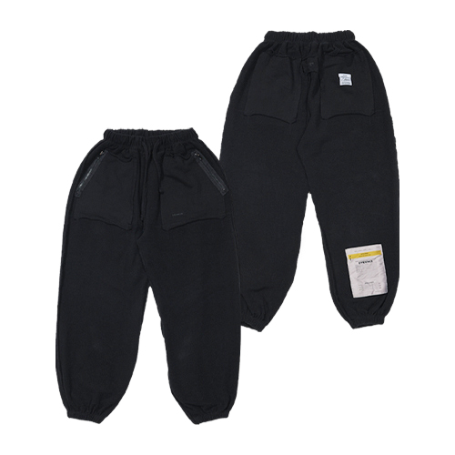 INSIDEOUT BIO-WASHED WIDE JOGGER PANTS BLACK