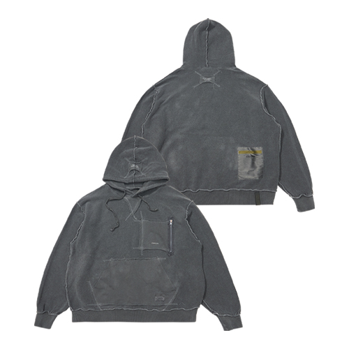 INSIDEOUT OVERSIZED PIGMENT HOODIE V2 CHARCOAL