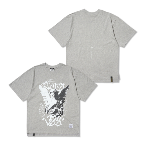Angel Oversized Short Sleeves T-Shirts Gray
