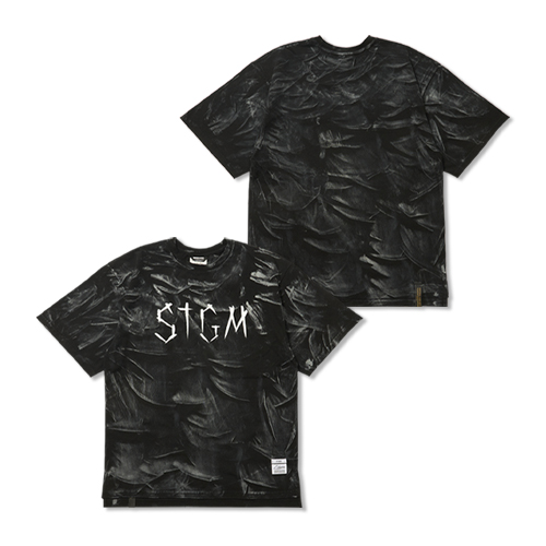 STGM Paint Dirty Washed Oversized Short Sleeves T-Shirts Black