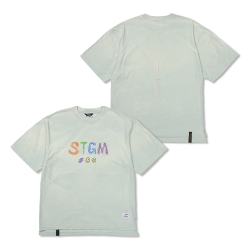 Crayon STGM Vintage-Like Washed Oversized Short Sleeves T-Shirts Sky Blue
