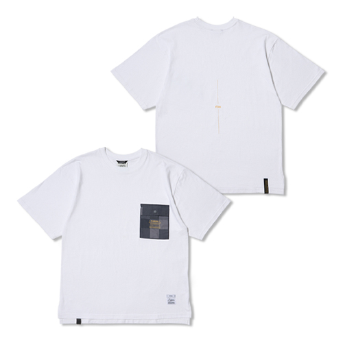Square Camouflage Pocket Oversized Short Sleeves T-Shirts White