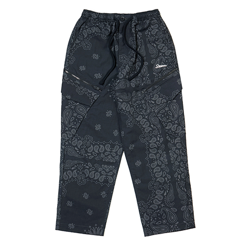 23 PAISLEY CARGO PANTS BLACK