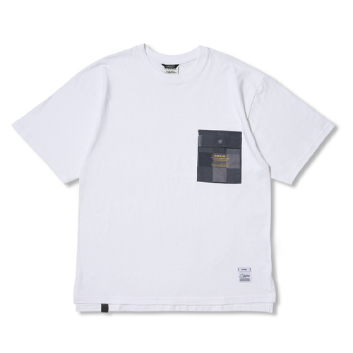 Square Camouflage Pocket Oversized Short Sleeves T-Shirts White