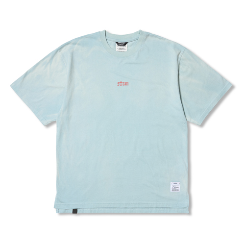 STGM Logo Vintage-Like Washed Oversized Short Sleeves T-Shirts Sky Blue