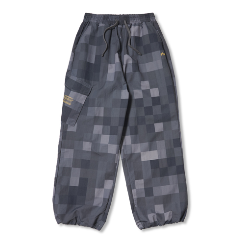 Square Camouflage Super Wide Jogger Pants Gray
