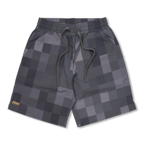 Square Camouflage Short Pants Gray