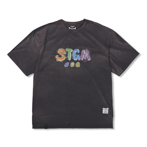 Crayon STGM Vintage-Like Washed Oversized Short Sleeves T-Shirts Charcoal