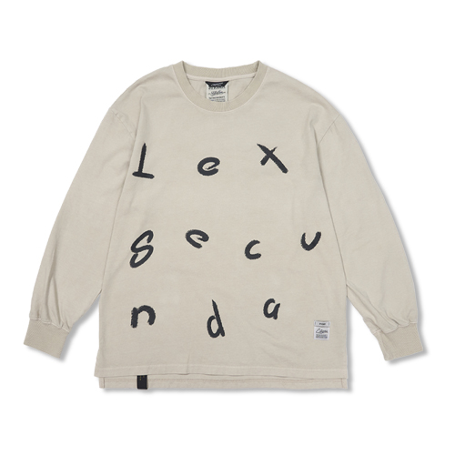 Lexsecunda Vintage-Like Oversized Long Sleeves T-Shirts  Beige