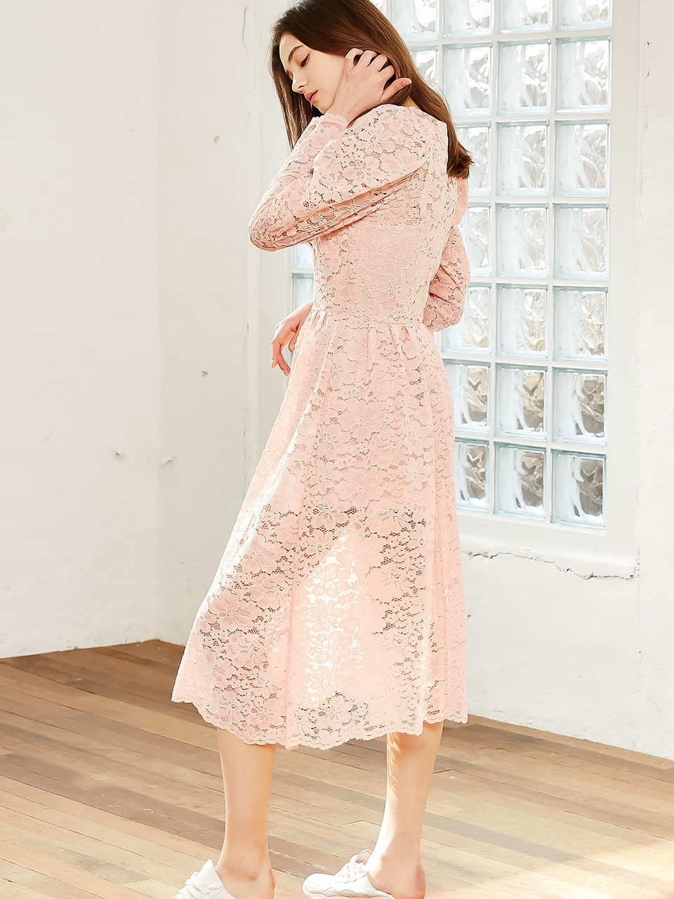 Regency Lace Dress_Pink