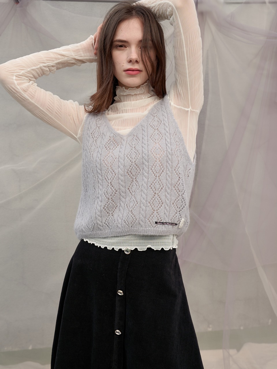 Ailey Wool Knit Vest_Gray