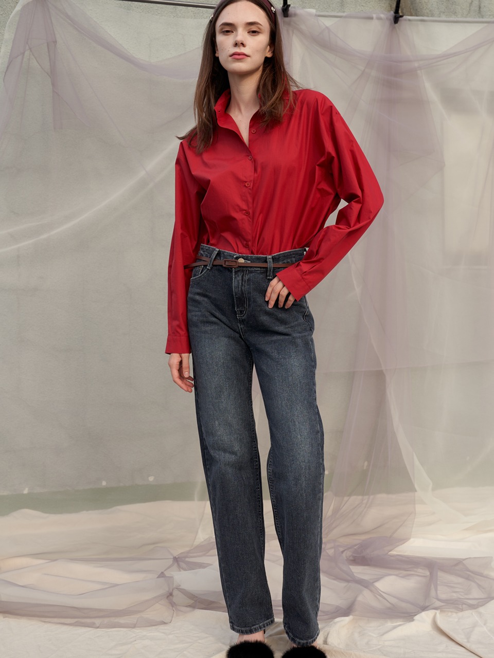 Premium Cotton Overfit Shirt_Red