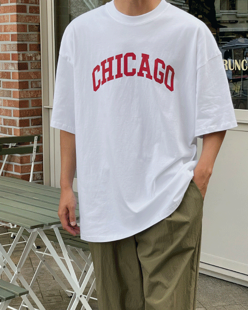 시카고 오버핏 반팔 티셔츠