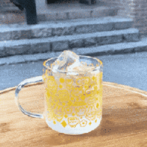 노랑이 달고나 내열 유리컵