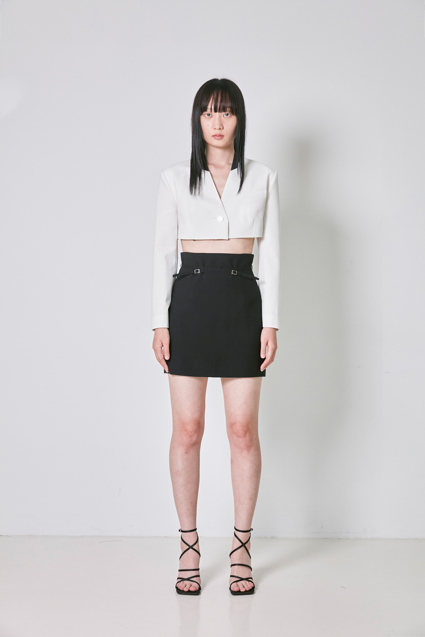 Cross Belted Mini Skirt_BK