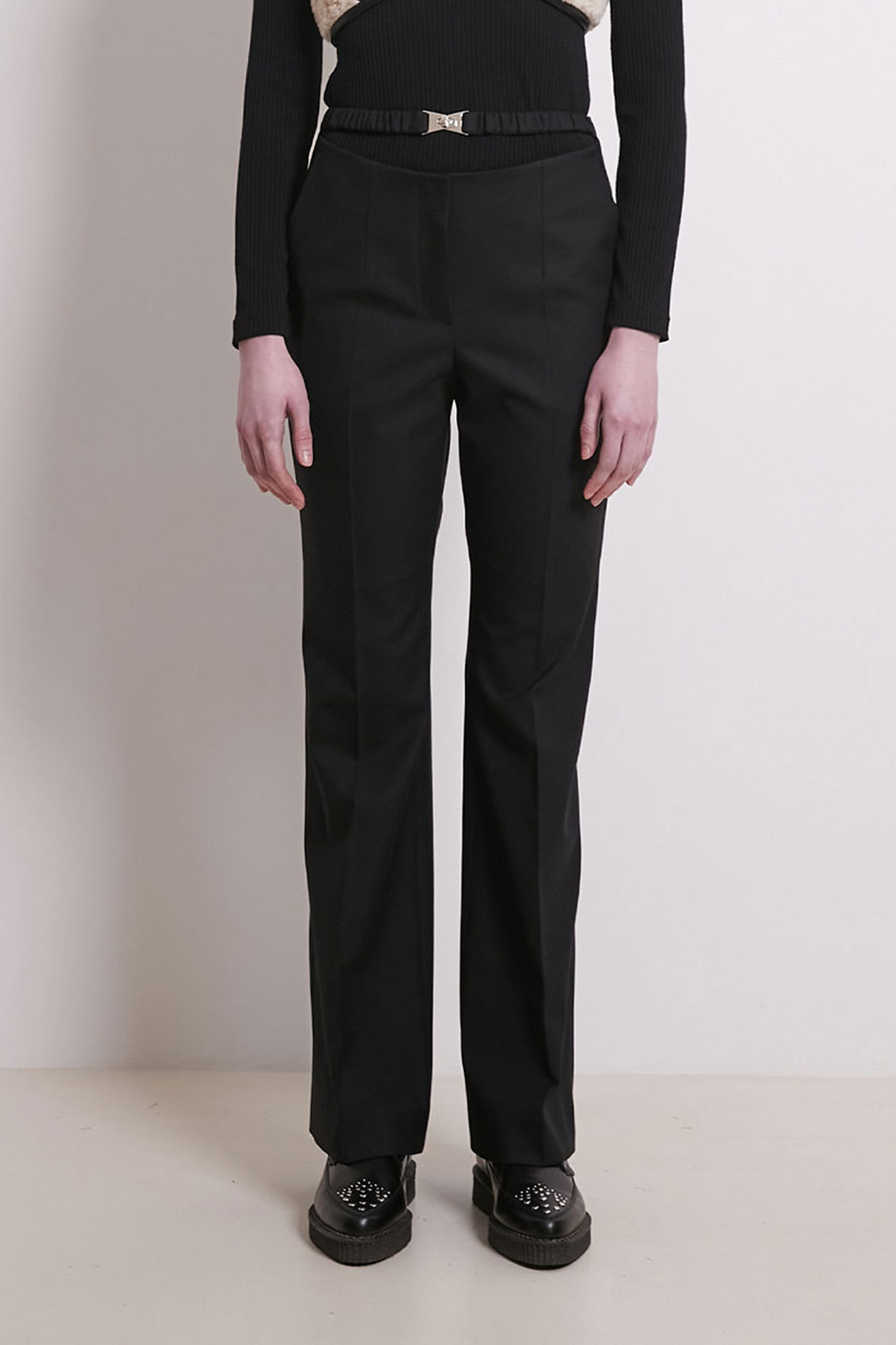 Cut-Out Belted Trousers_BK