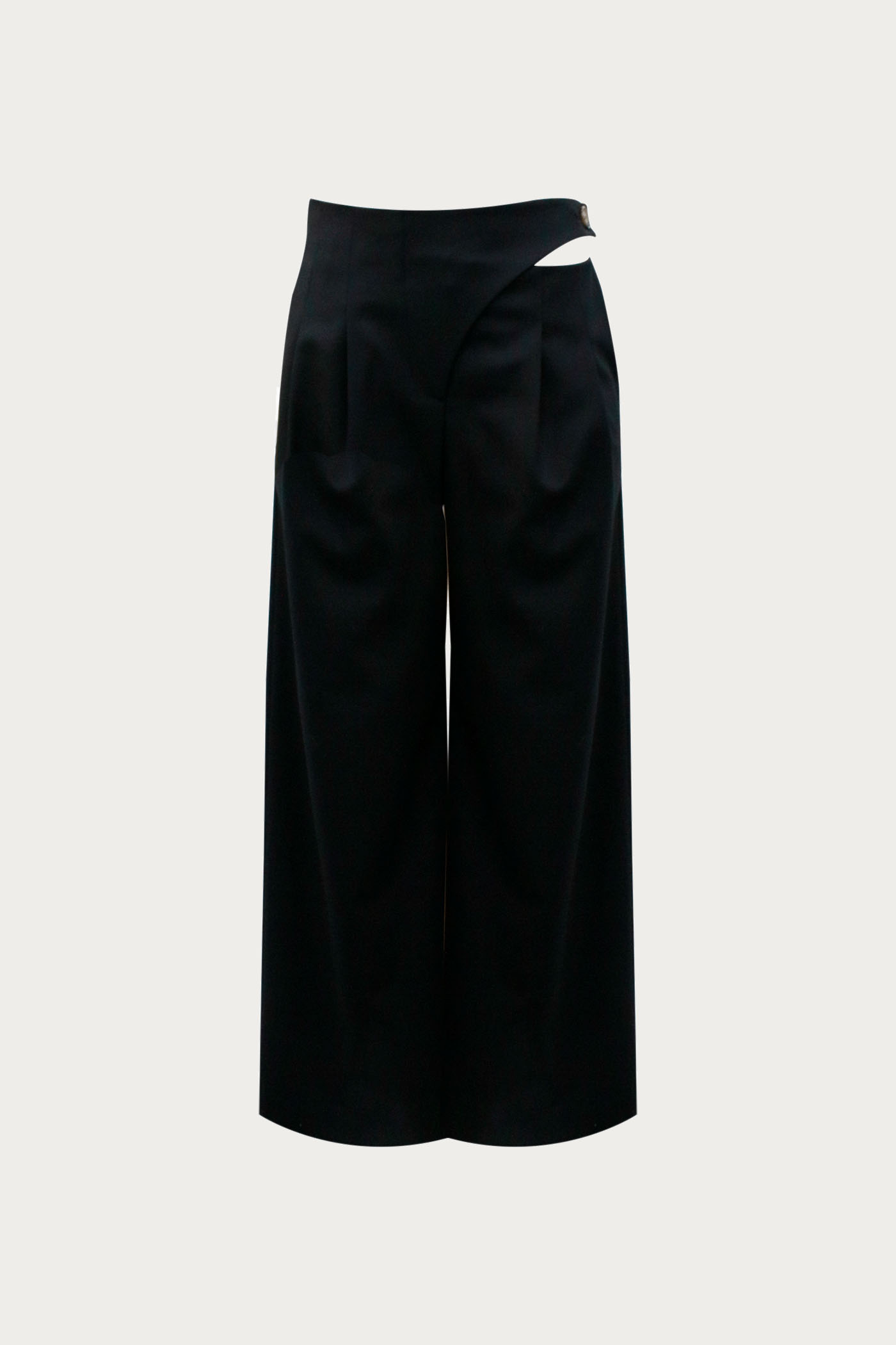 Waist Cut-Out Detailed Trousers_BK