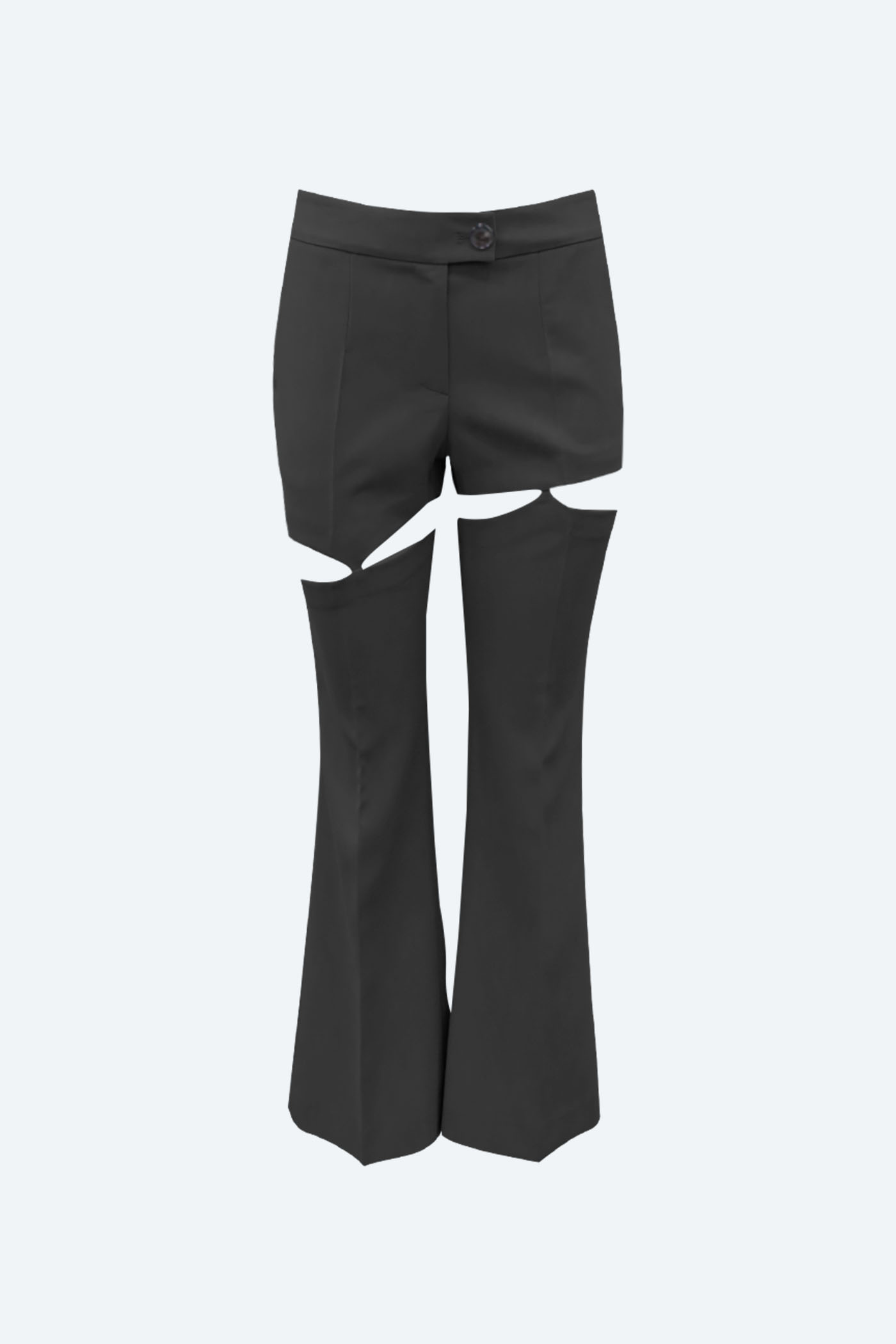 Cut-Out Detailed Flared Trousers_BK