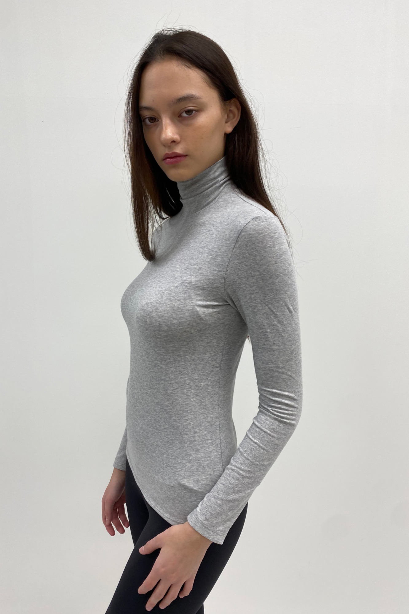 MONICA TURTLENECK TOP IN MELANGE