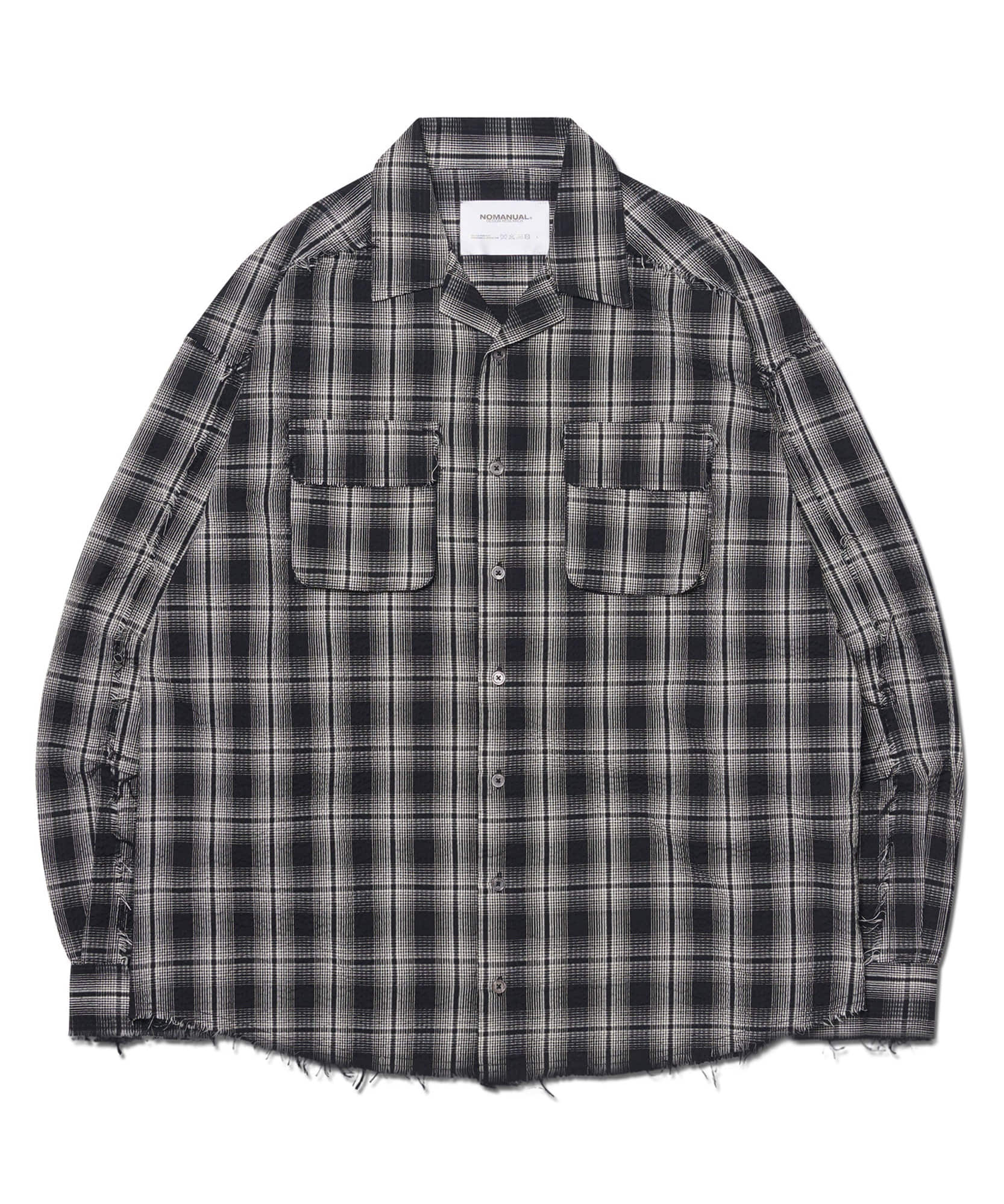 シャツ NOMANUAL H.R CHECK SHIRTS SA144 MUSINSA公式 | NOMANUAL O.D CHECK SHIRT - BLACK