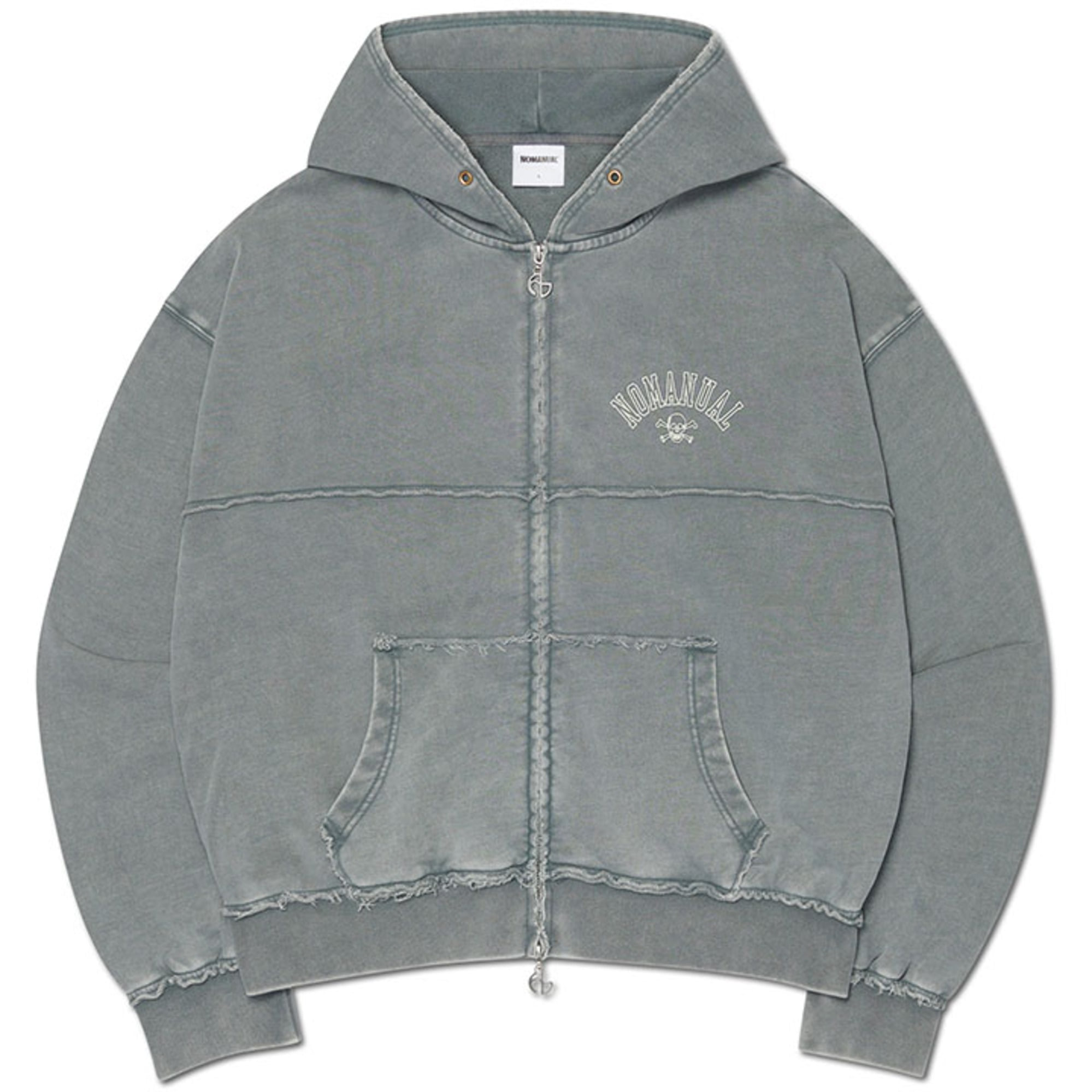 トップス NOMANUAL OVERDYED D.F.L HOODED ZIP-UP MUSINSA | NOMANUAL OVERDYED D.F.L HOODED ZIP-UP - DEEP KHAKI