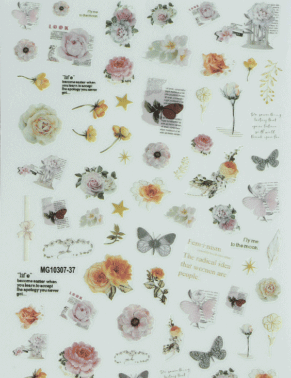 flower letter stickers