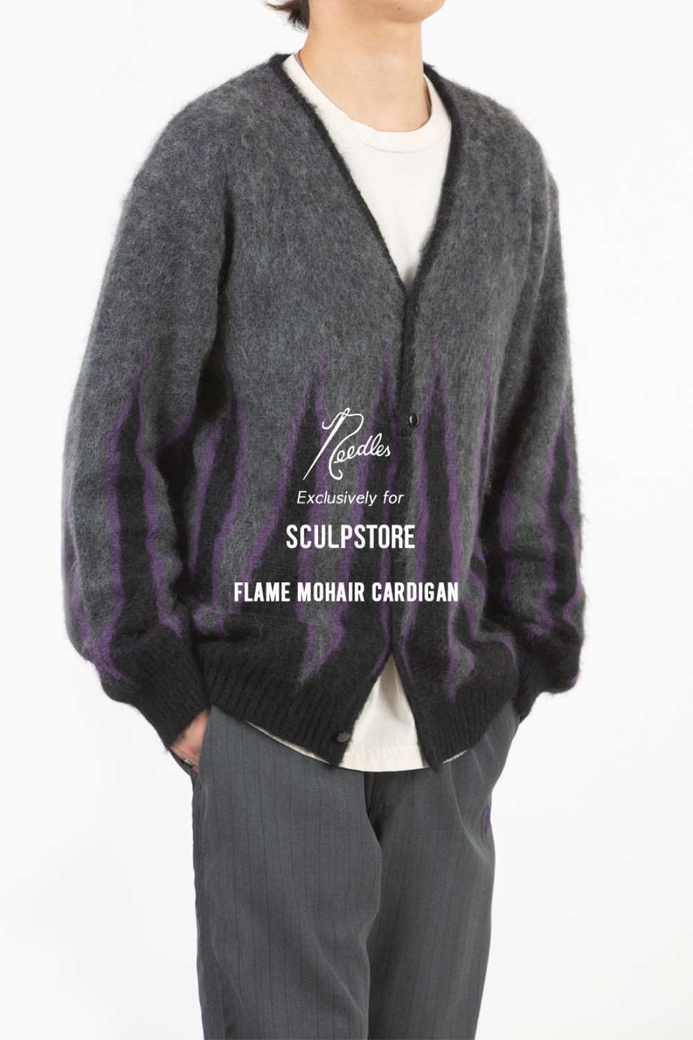 (EXCLUSIVE) MOHAIR CARDIGAN FLAME BLACK