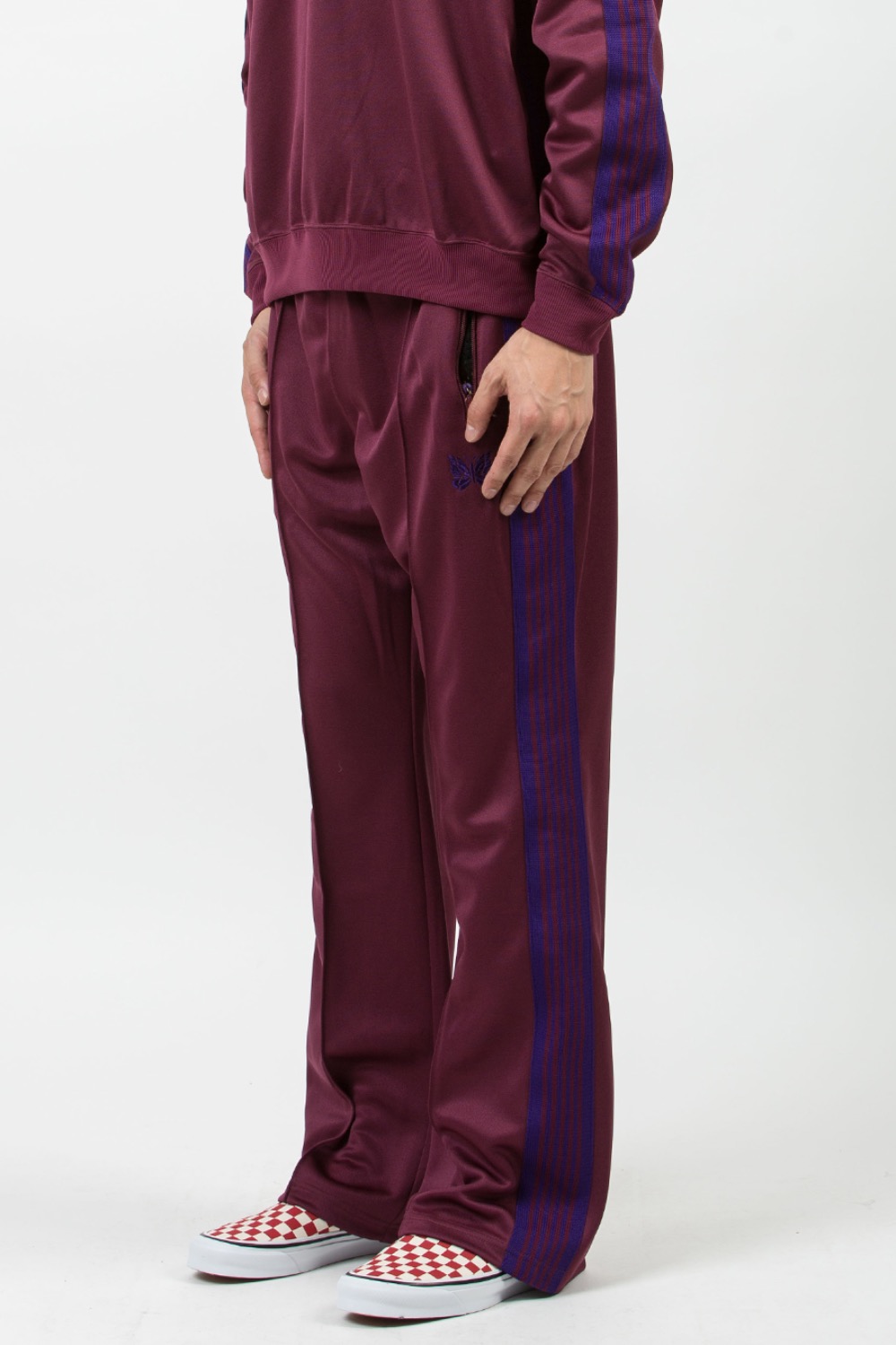 (23FW) BOOT-CUT TRACK PANT - POLY SMOOTH B-WINE