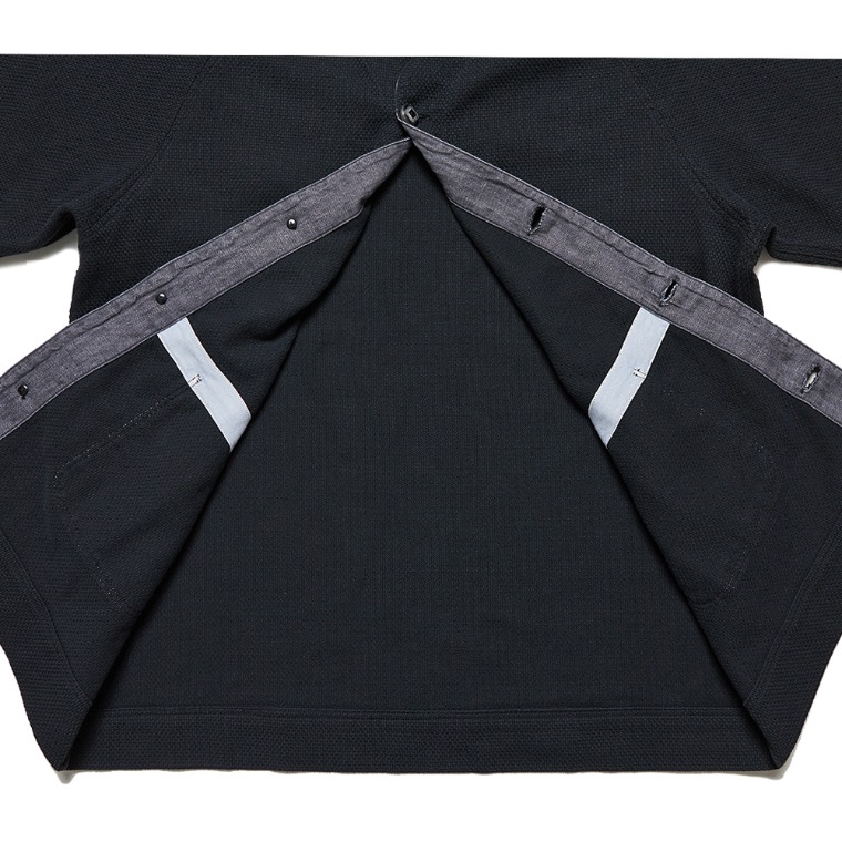 [ ↓50% Sale ] DV.LOT 606 Double-Weave 1/2 Shirts (Sashiko) -BLACK-