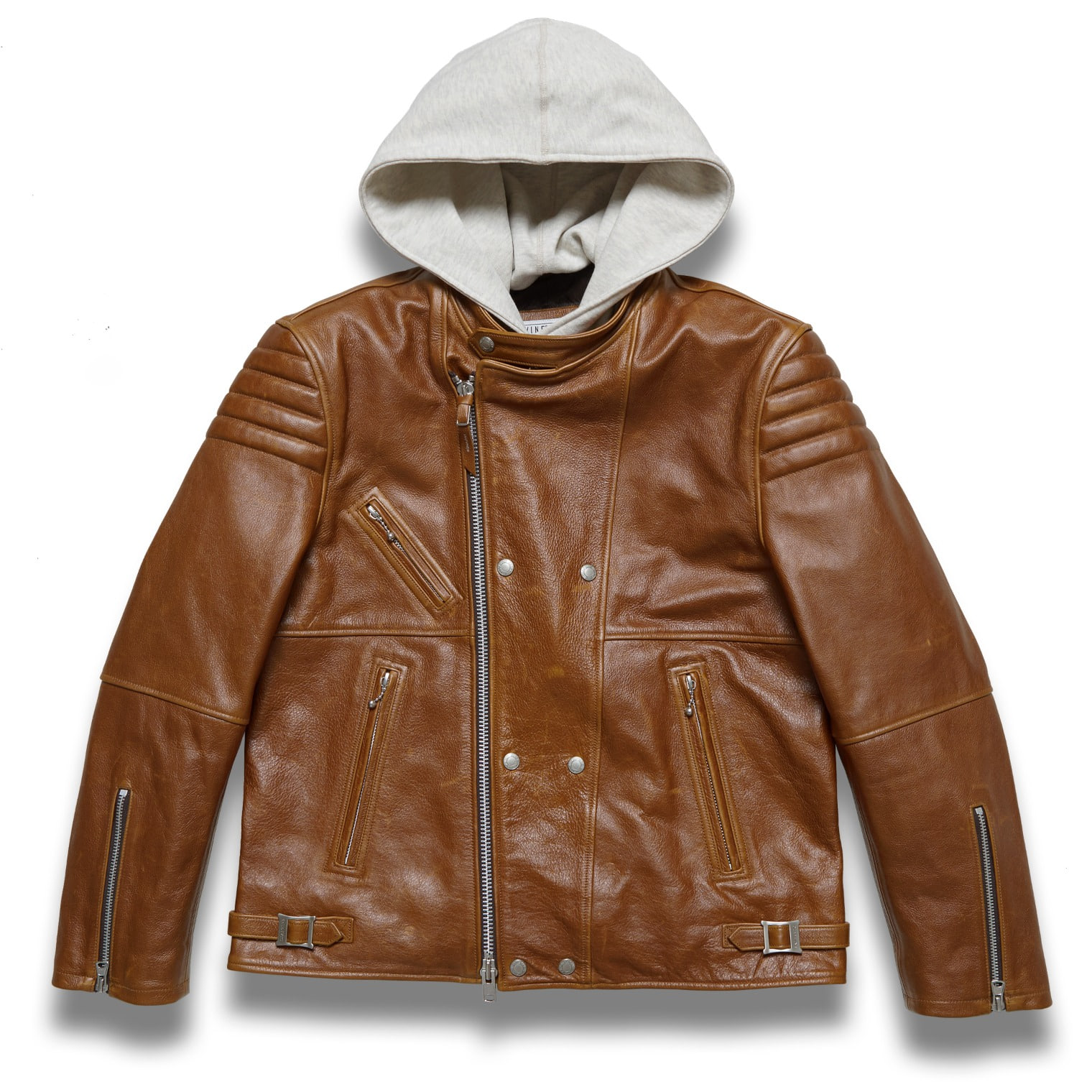 DV.LOT 612 &quot;MARK&quot; Hoodie leather Jacket -BROWN-