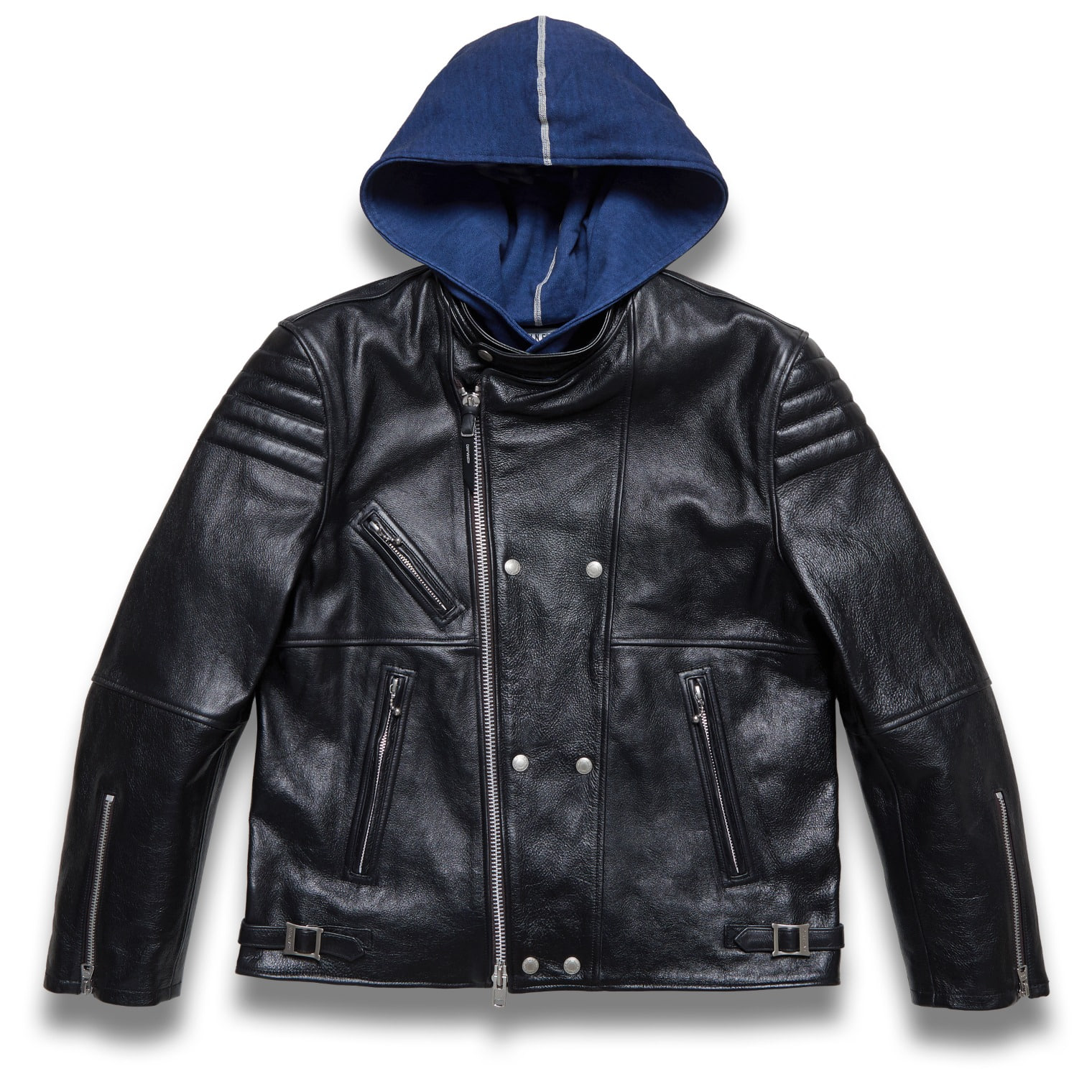 DV.LOT 612 &quot;MARK&quot; Hoodie leather Jacket -BLACK-