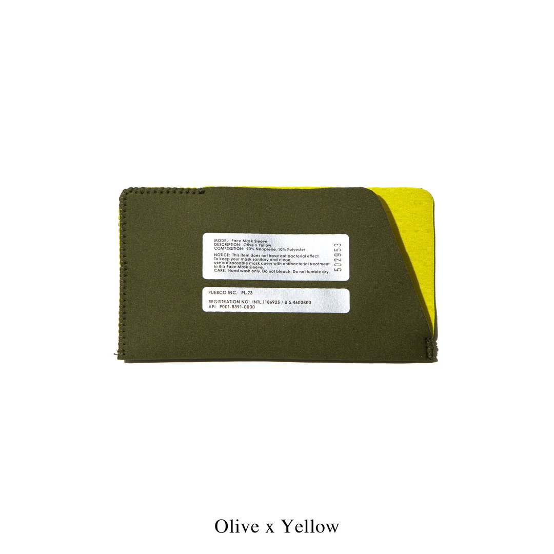 [PUEBCO] FACE MASK SLEEVE Olive x Yellow