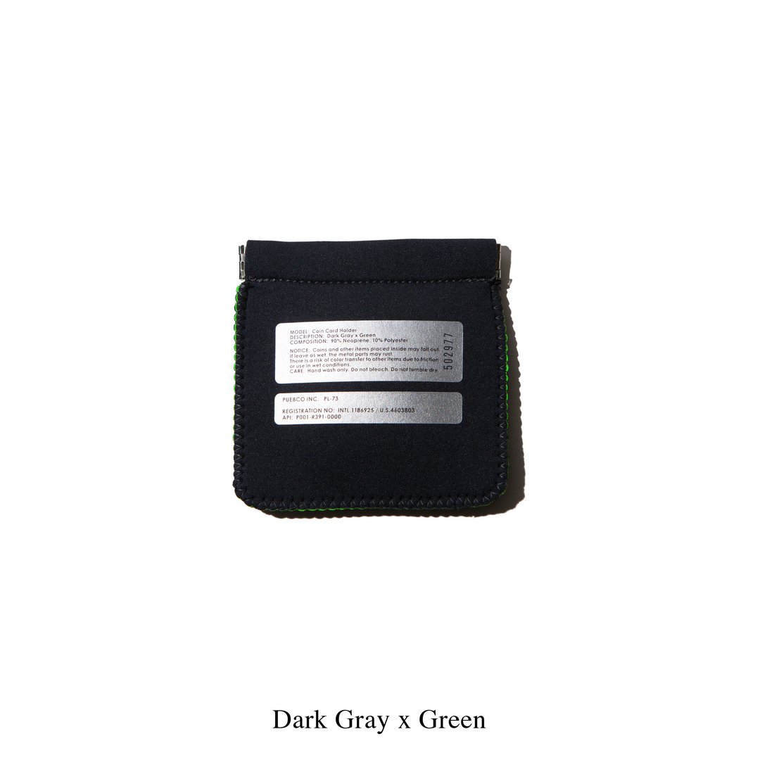 [PUEBCO] COIN CARD HOLDER Dark Gray x Green