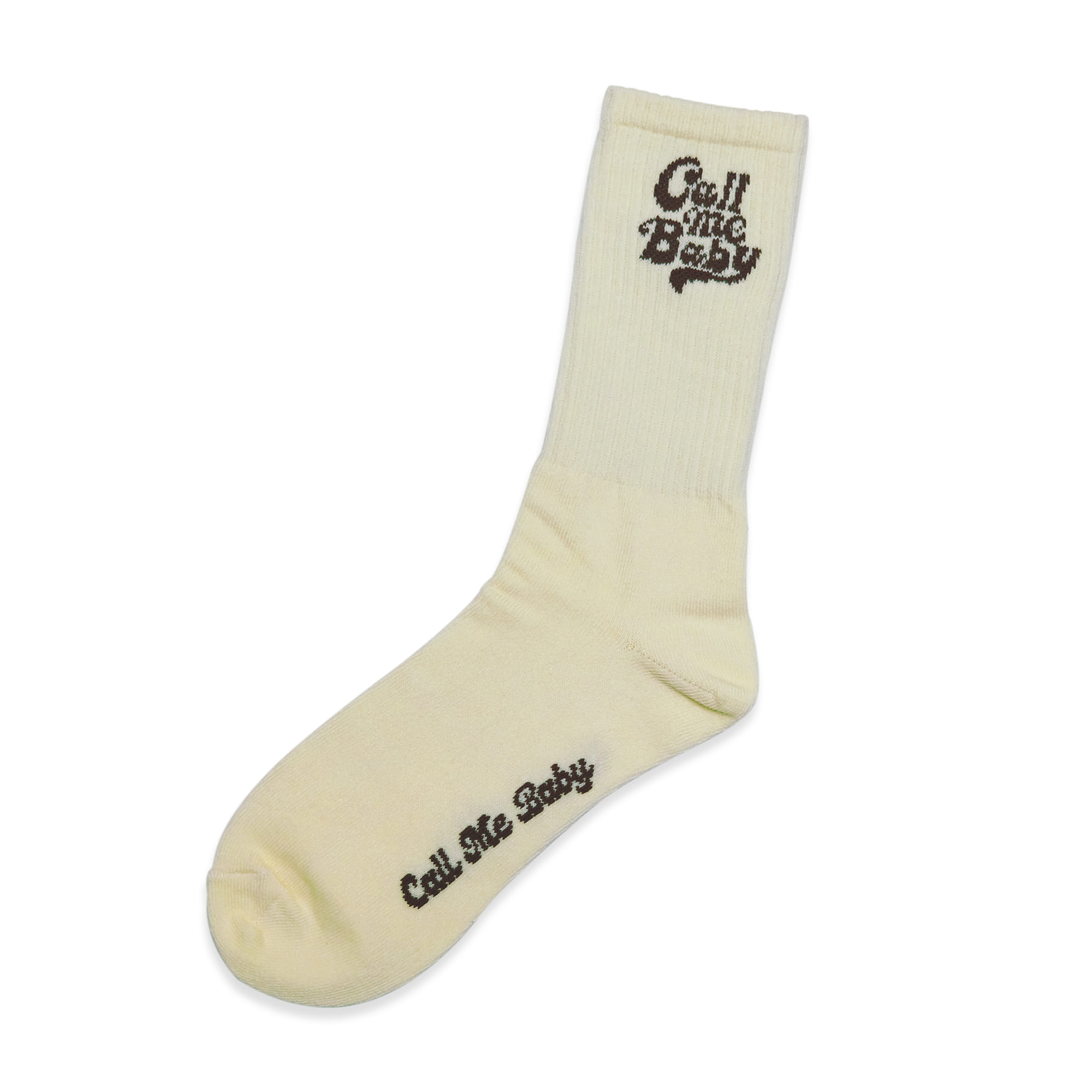 [Call me baby] Call me baby Socks (Ecru/Brown)
