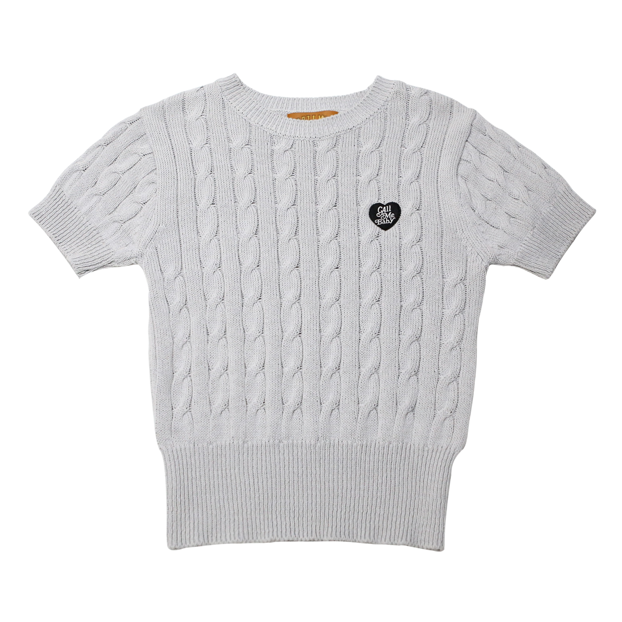 [Call Me Baby] Baby Cable Knit Short Sleeve _ Light Grey