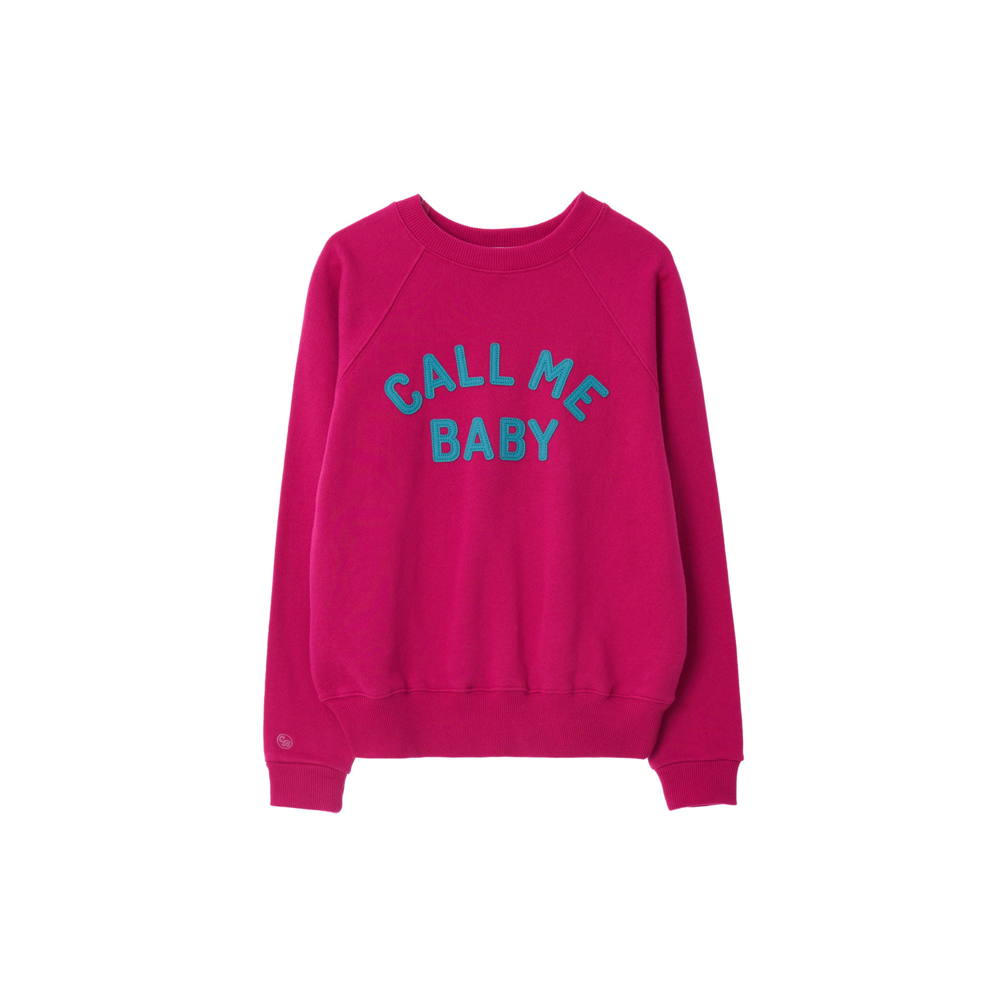 [Call me baby] CMB Felt Applique Vintage Sweatshirts _ Magenta