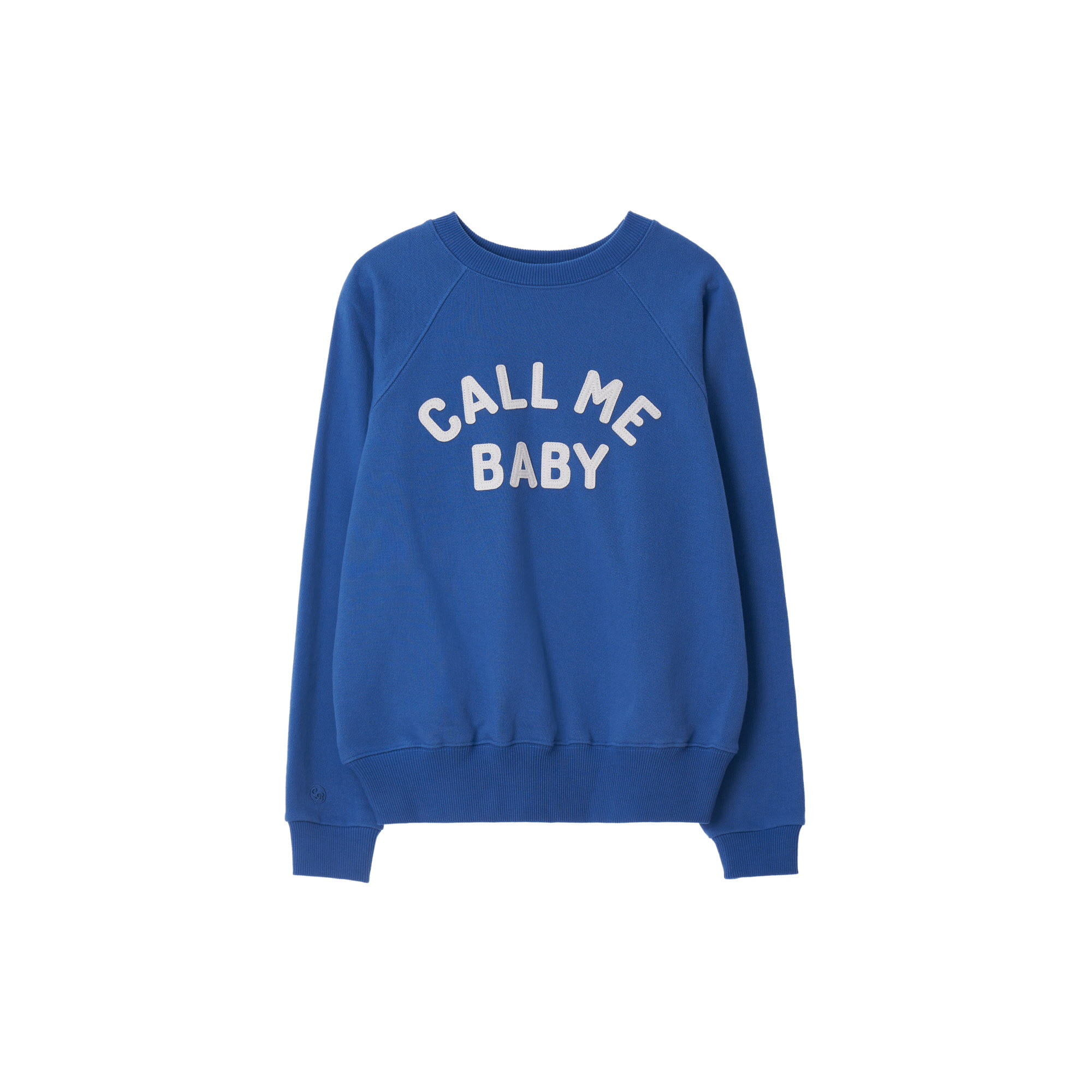[Call me baby] CMB Felt Applique Vintage Sweatshirts _ Blue