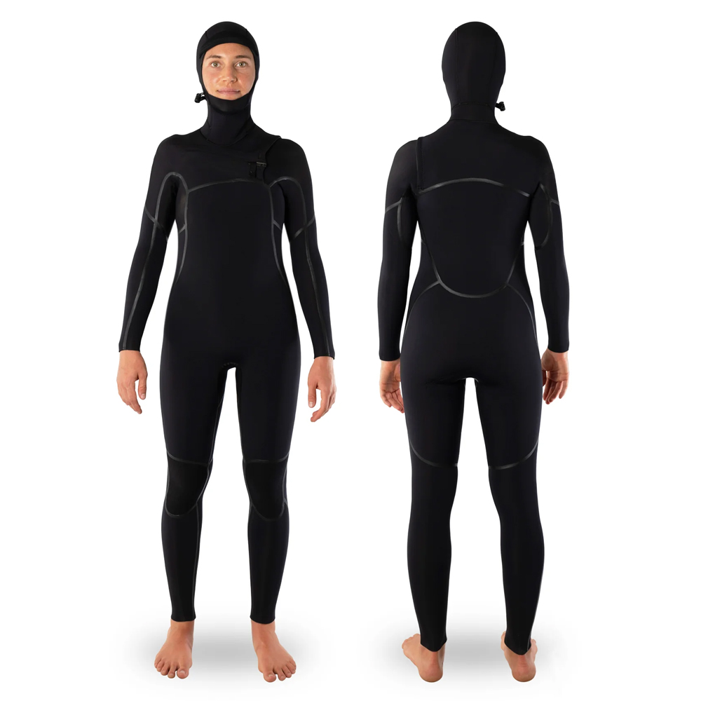 [Needessentials] Womens 6/4/3 Hooded Liquid Taped Thermal Chest Zip Wetsuit